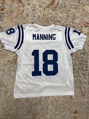 Vintage Indianapolis Colts #18 Peyton Manning, white “on-field” jersey